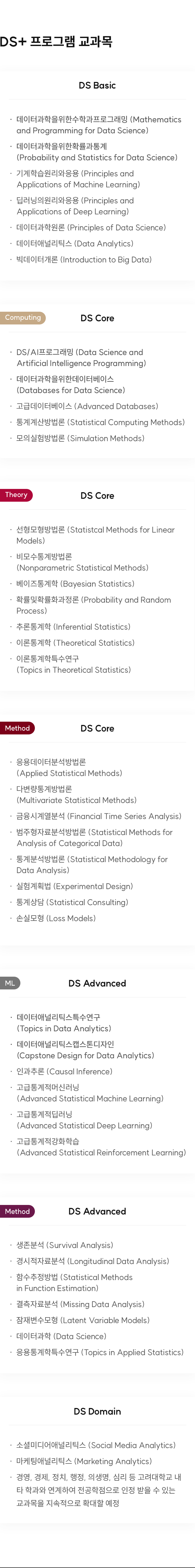 데이터사이언스플러스 DS+ 교육 과정